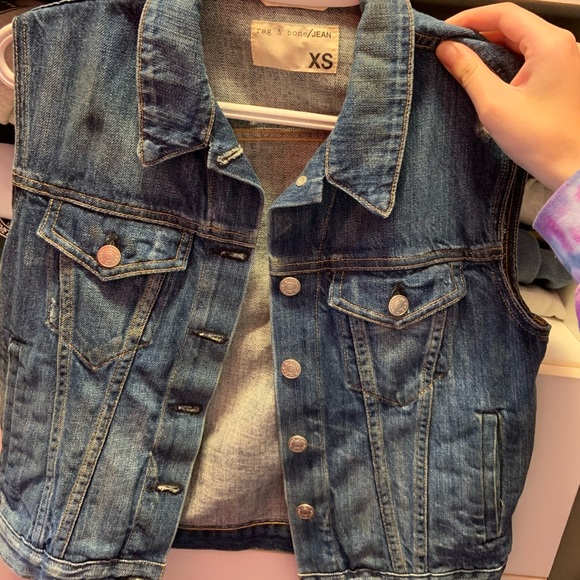 rag & bone Jackets & Blazers - Rag and Bone Crop Jean Vest